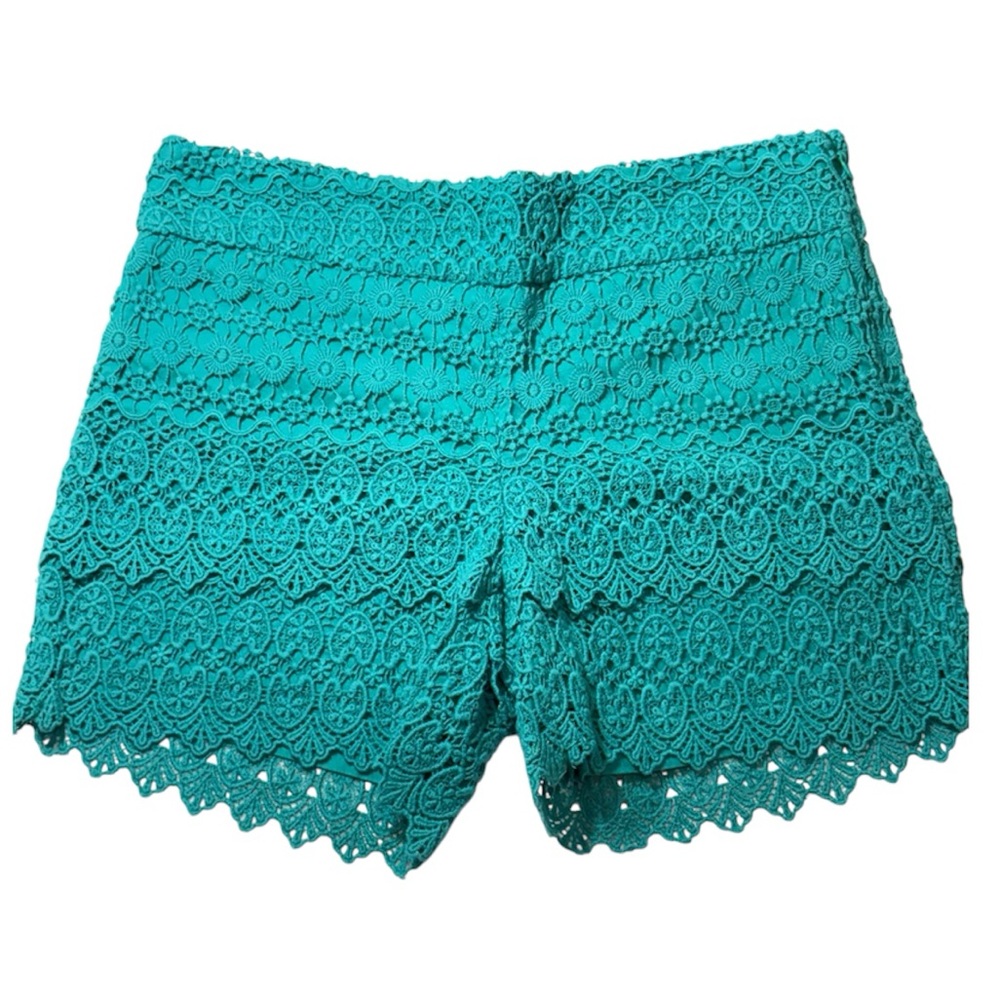 LOFT High Waist Lace Shorts in Teal C0335